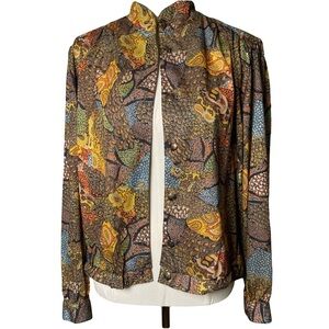 Vintage 80’s Oberstoff Lightweight Short Jacket  Multicolor size 46 Fall Colors